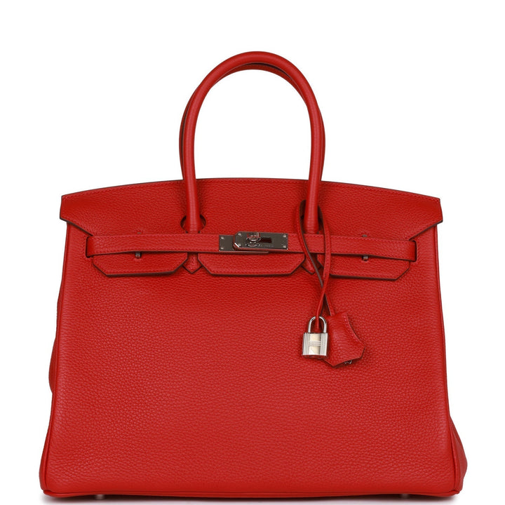 Pre-owned Top quality Hermes Birkin 35 Rouge de Coeur Togo Palladium Hardware