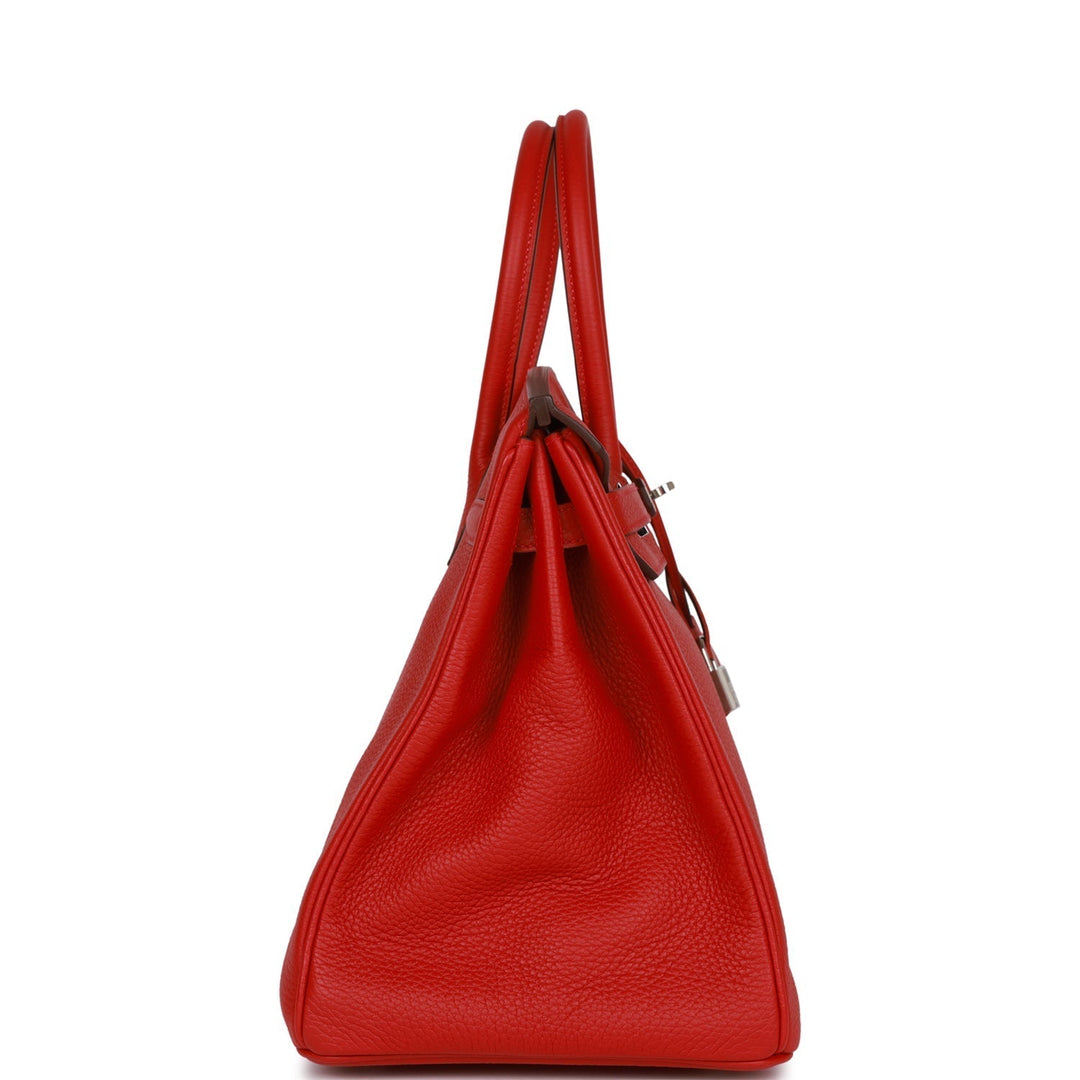 Top quality Hermes Birkin 35 Rouge Casaque Clemence Palladium Hardware