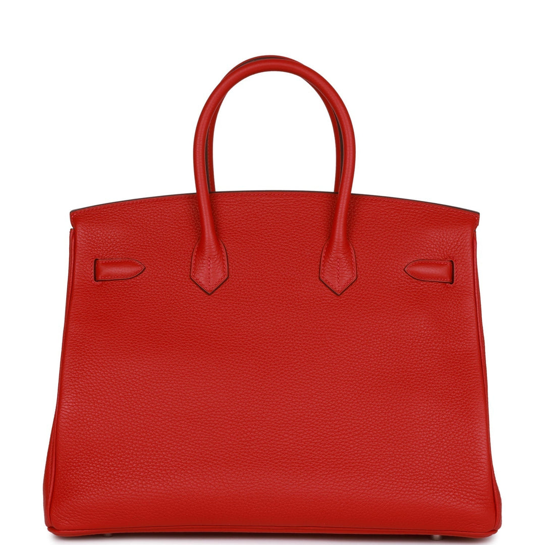 Top quality Hermes Birkin 35 Rouge Casaque Clemence Palladium Hardware