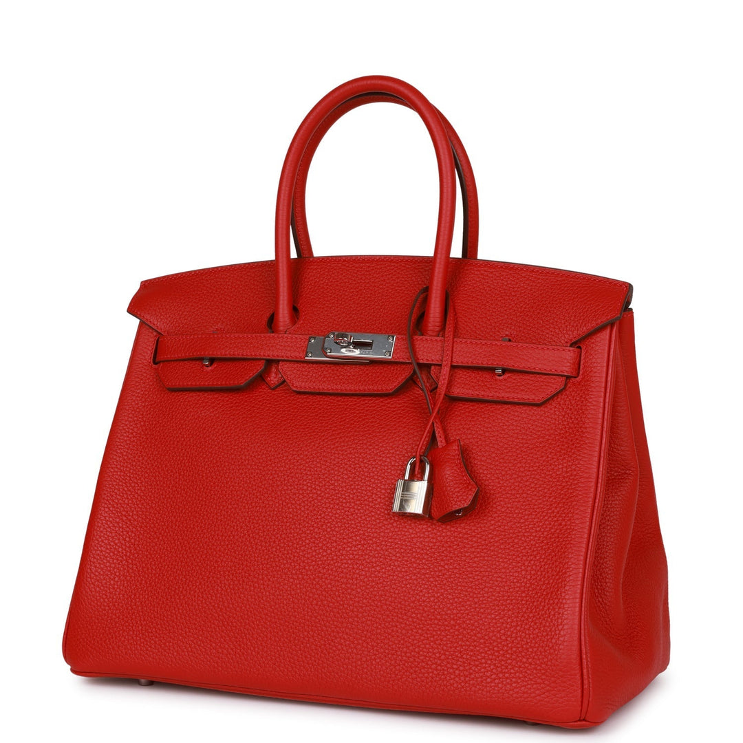 Top quality Hermes Birkin 35 Rouge Casaque Clemence Palladium Hardware