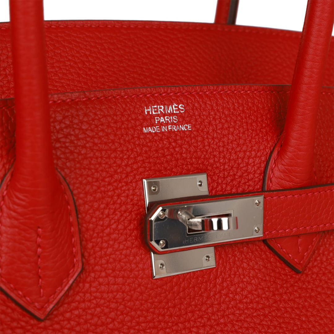 Top quality Hermes Birkin 35 Rouge Casaque Clemence Palladium Hardware
