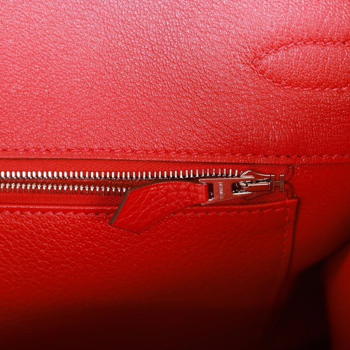 Pre-owned Top quality Hermes Birkin 35 Rouge de Coeur Togo Palladium Hardware