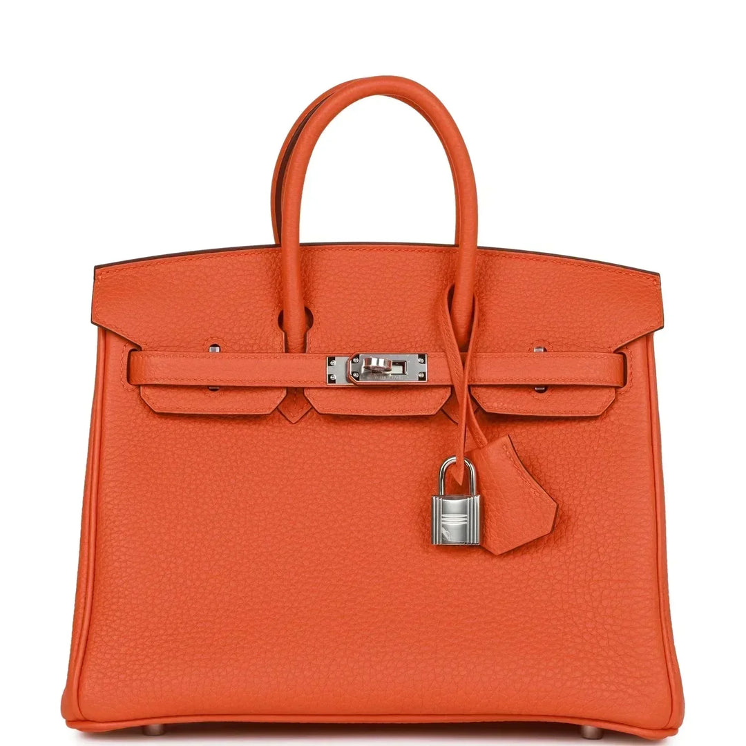 top quality Hermes Birkin 25 Orange Togo Palladium Hardware
