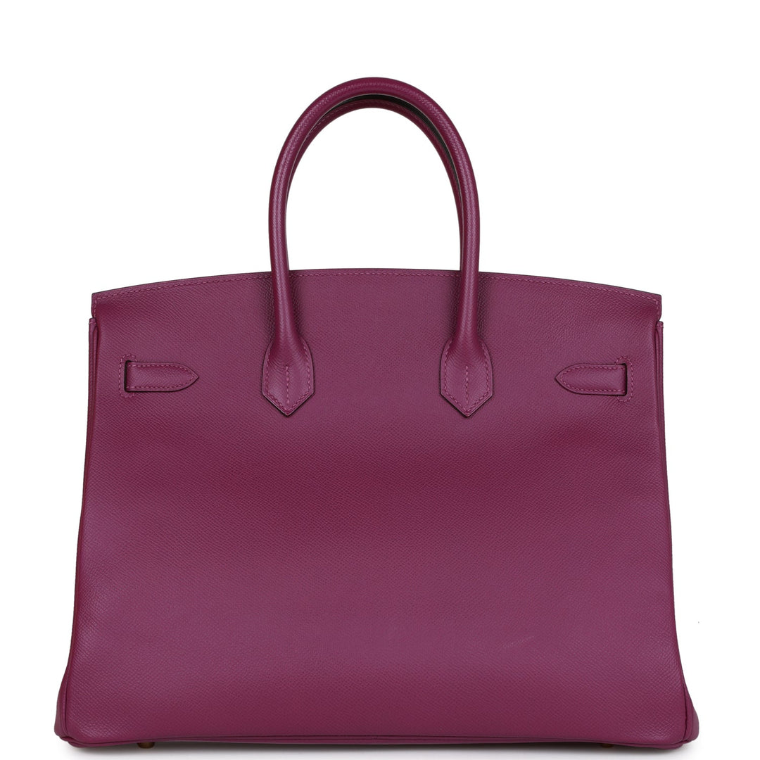 Pre-owned Top quality Hermes Birkin 35 Anemone Epsom Gold Hardware