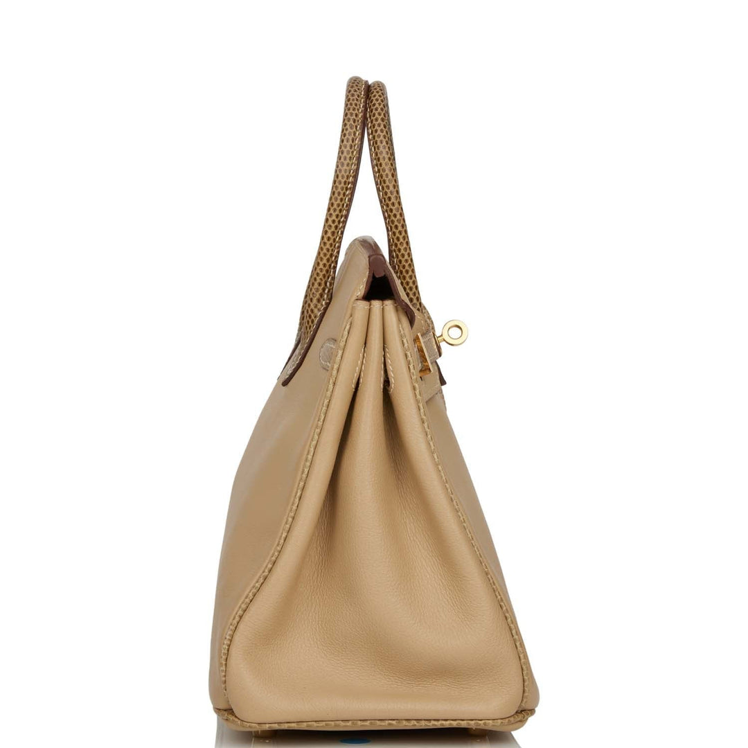 Hermes Birkin 25 Ficelle Lizard and Argyle Swift Gold Hardware