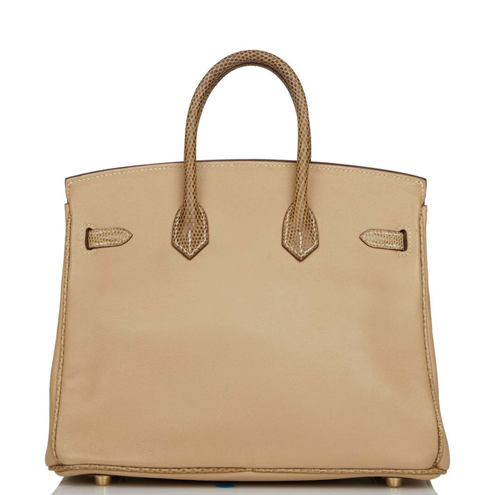 Hermes Birkin 25 Ficelle Lizard and Argyle Swift Gold Hardware