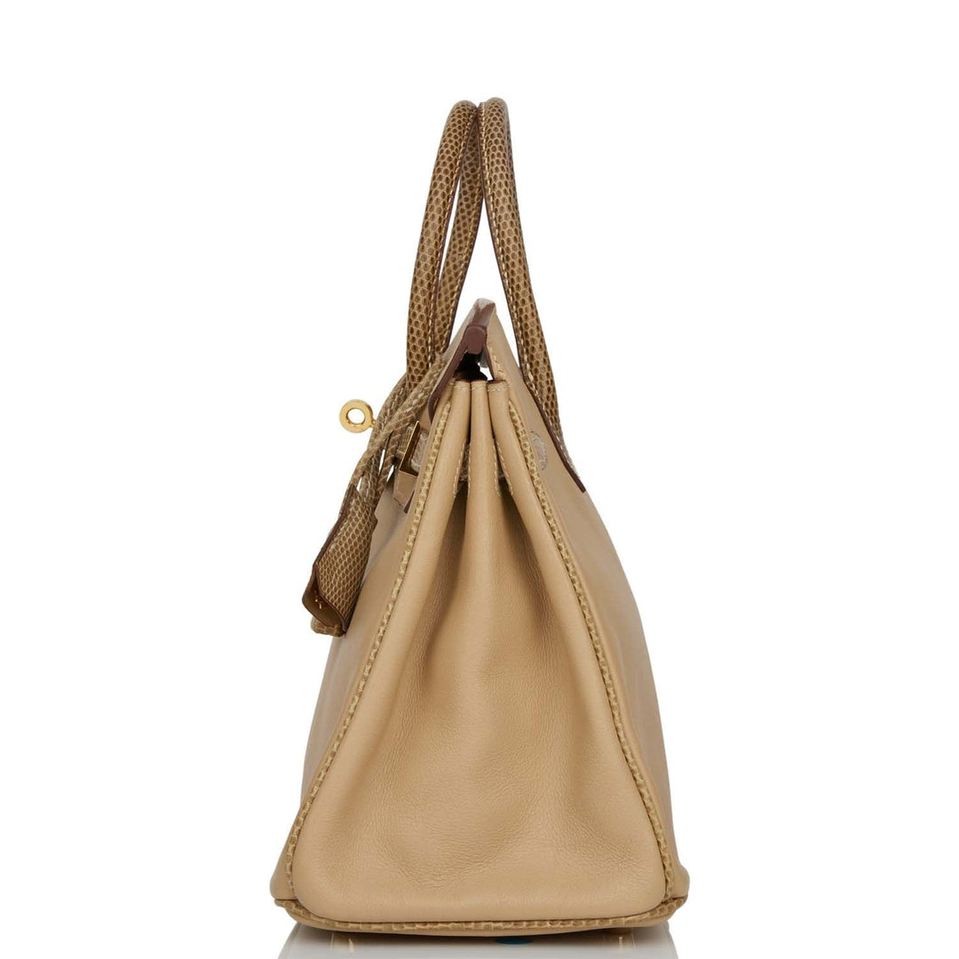 Hermes Birkin 25 Ficelle Lizard and Argyle Swift Gold Hardware