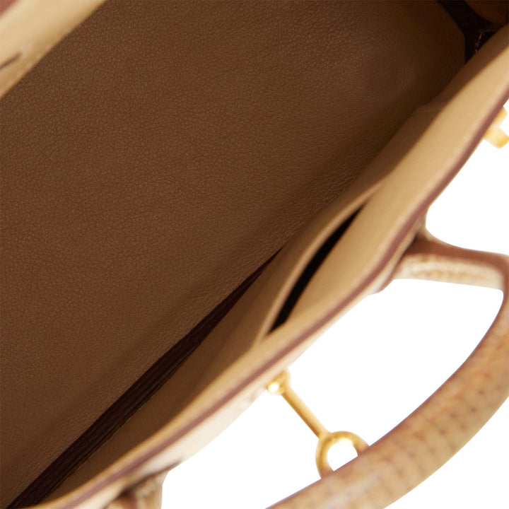Hermes Birkin 25 Ficelle Lizard and Argyle Swift Gold Hardware