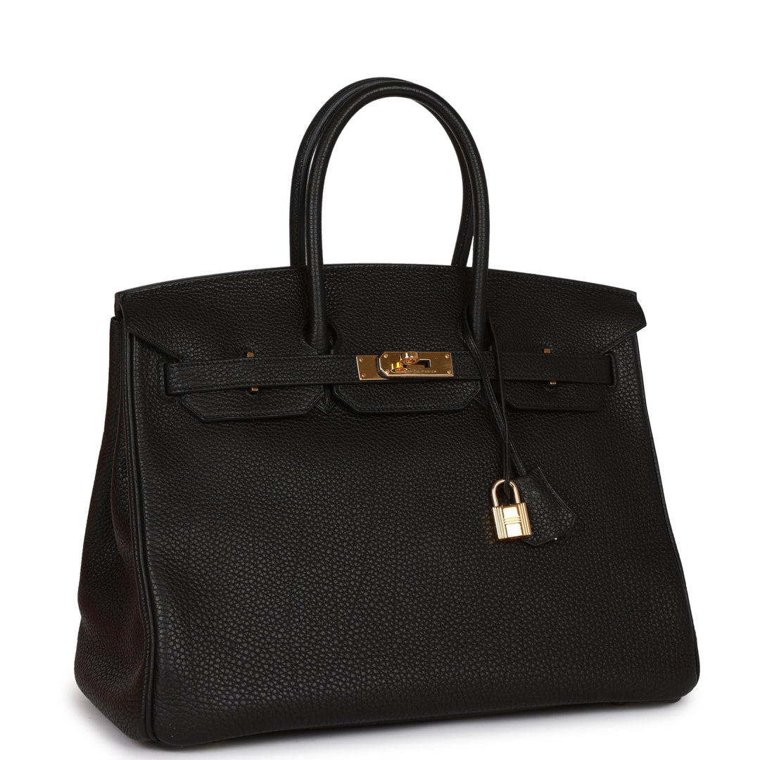 Top quality Hermes Birkin 35 Black Togo Gold Hardware