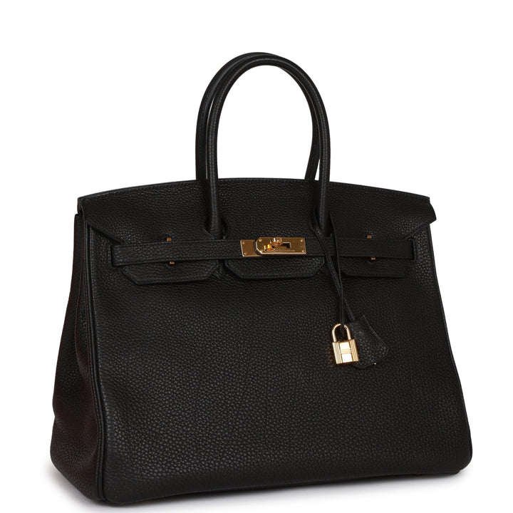 Top quality Hermes Birkin 35 Black Togo Gold Hardware