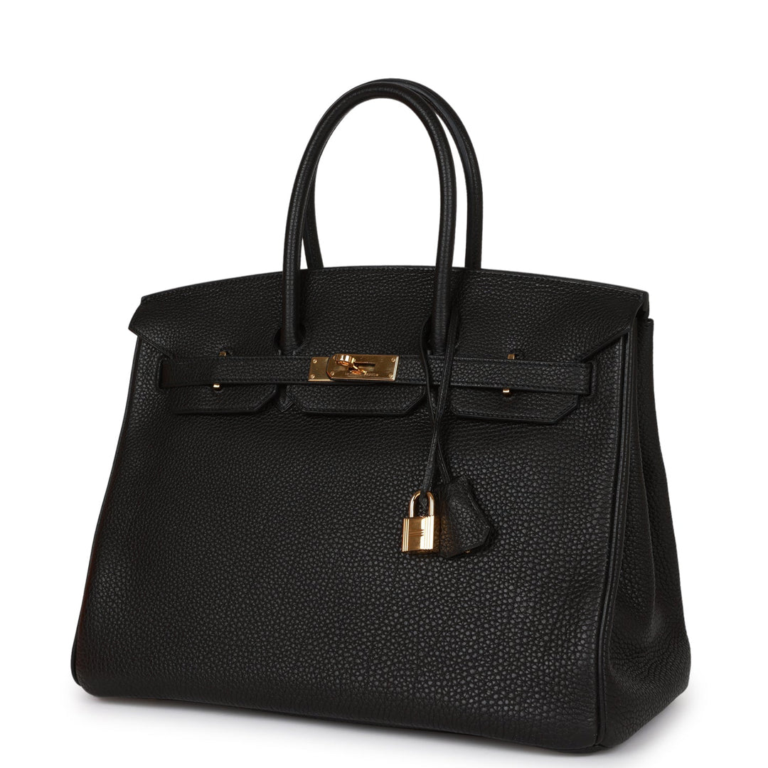 Top quality Hermes Birkin 35 Black Togo Gold Hardware