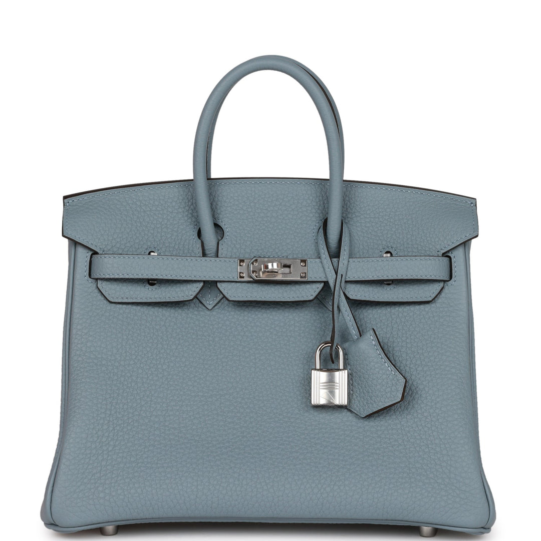 top quality Hermes Birkin 25 Bleu Lin Verso Togo Palladium Hardware