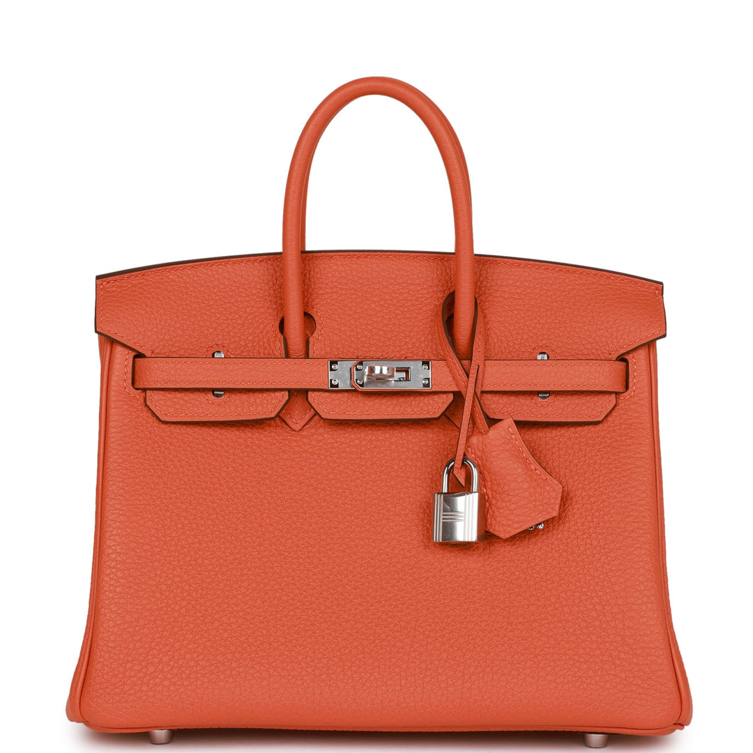 top quality Hermes Birkin 25 Orange Togo Palladium Hardware