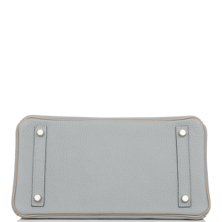 Hermes Special Order (HSS) Birkin 30 Gris Mouette and Gris Tourterelle Clemence Brushed Palladium Hardware