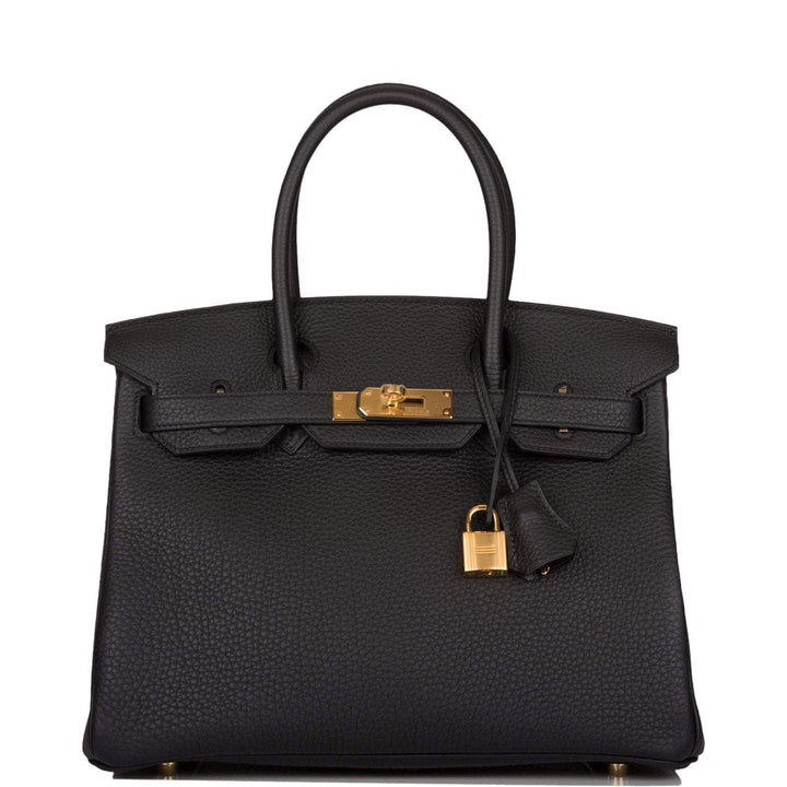 Top quality Hermes Birkin 30 Black Togo Gold Hardware