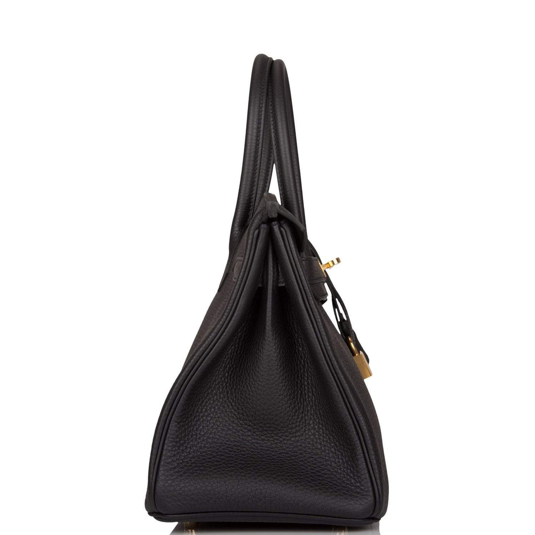 Top quality Hermes Birkin 30 Black Togo Gold Hardware