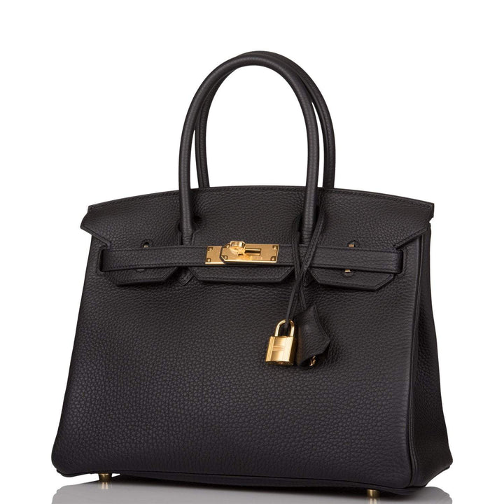 Top quality Hermes Birkin 30 Black Togo Gold Hardware