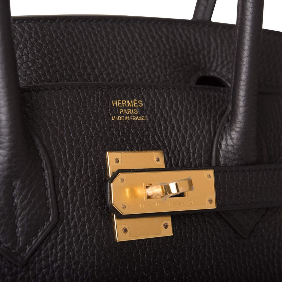Top quality Hermes Birkin 30 Black Togo Gold Hardware