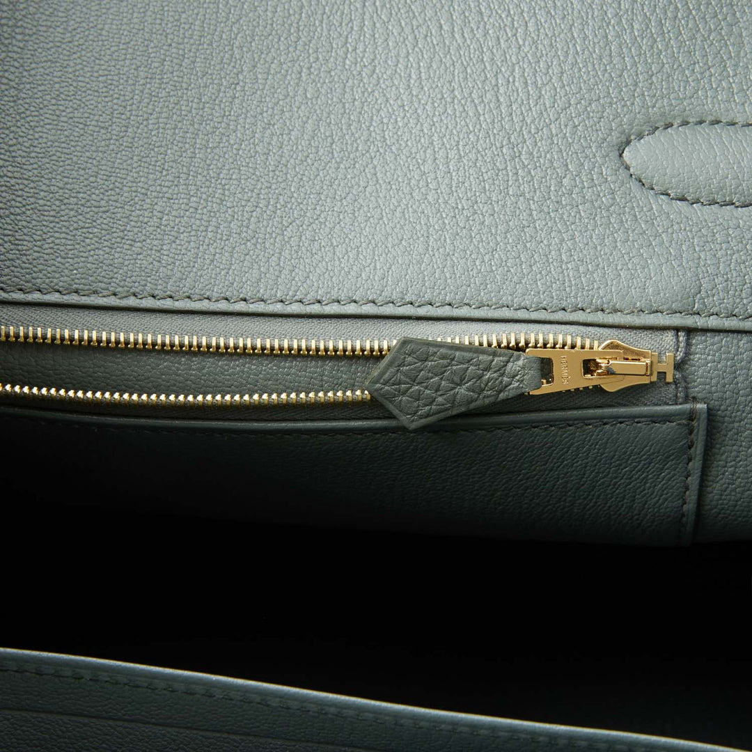 Hermes Birkin 35 Vert Amande Togo Gold Hardware