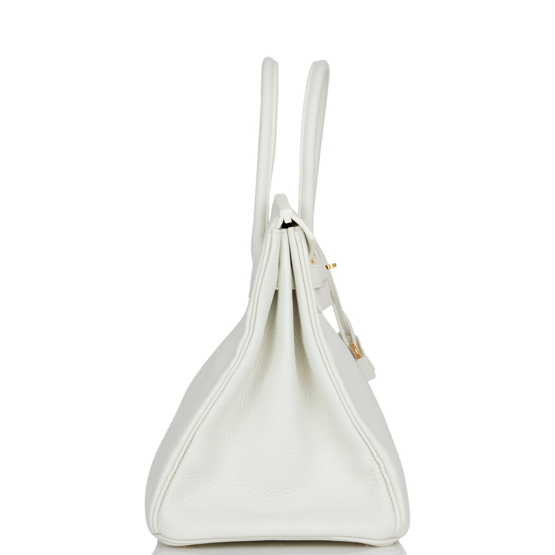 Top quality Hermes Birkin 35 White Clemence Gold Hardware