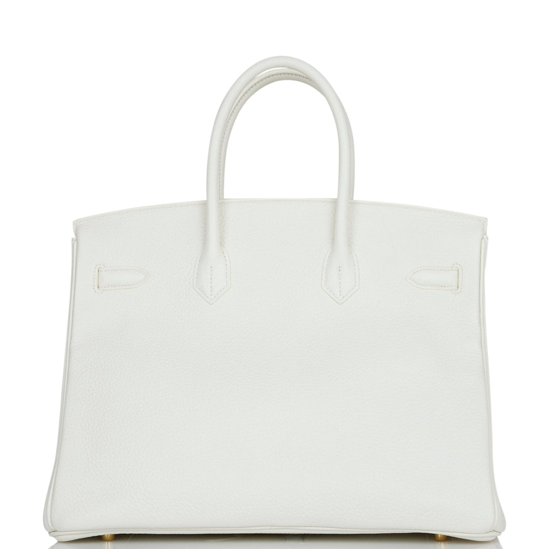 Top quality Hermes Birkin 35 White Clemence Gold Hardware