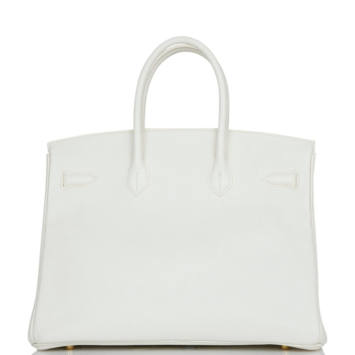 Top quality Hermes Birkin 35 White Clemence Gold Hardware