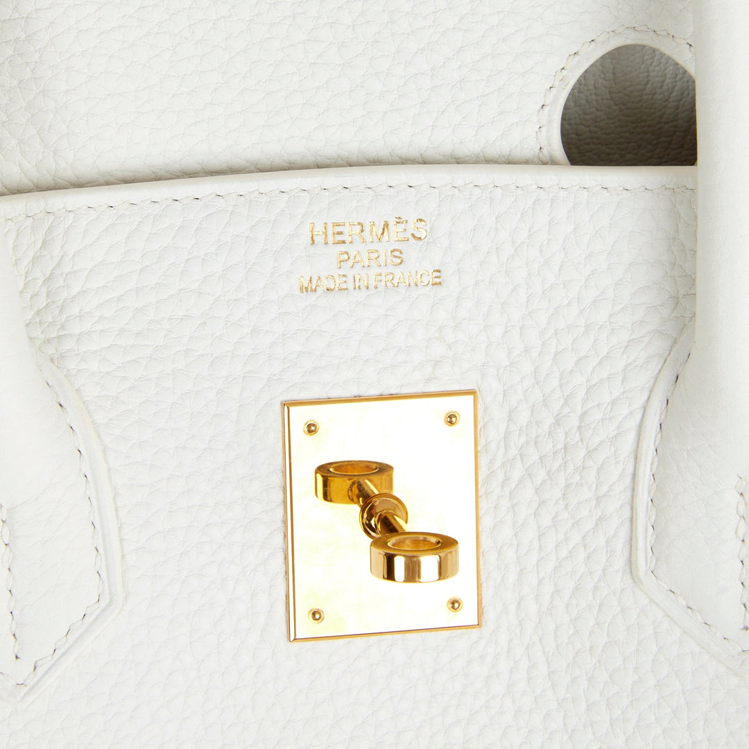 Top quality Hermes Birkin 35 White Clemence Gold Hardware