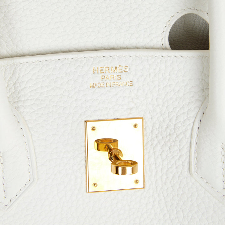 Top quality Hermes Birkin 35 White Clemence Gold Hardware