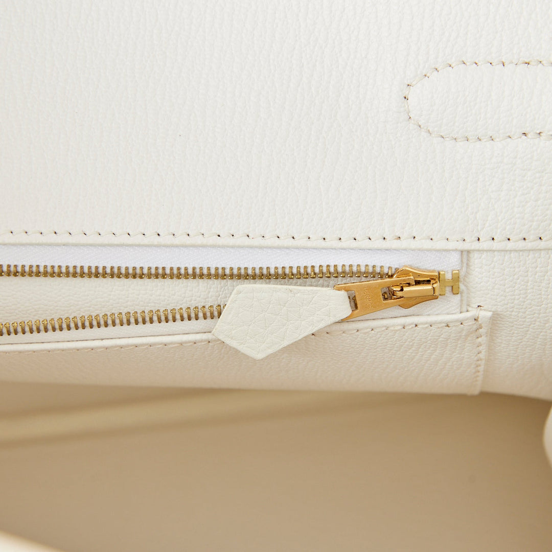 Top quality Hermes Birkin 35 White Clemence Gold Hardware