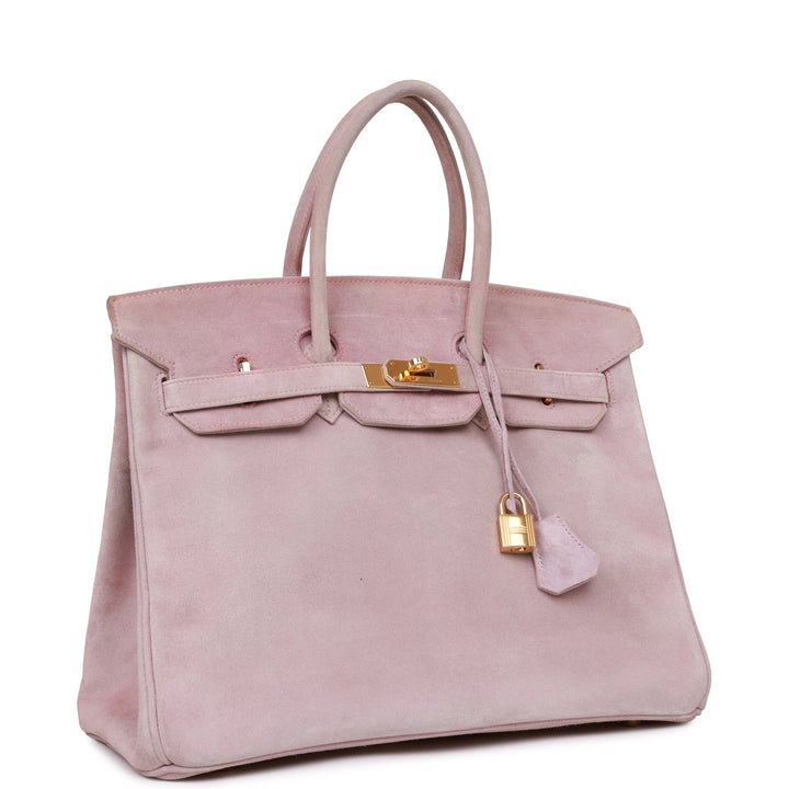 Vintage Top quality Hermes Birkin 35 Lilac Doblis Gold Hardware