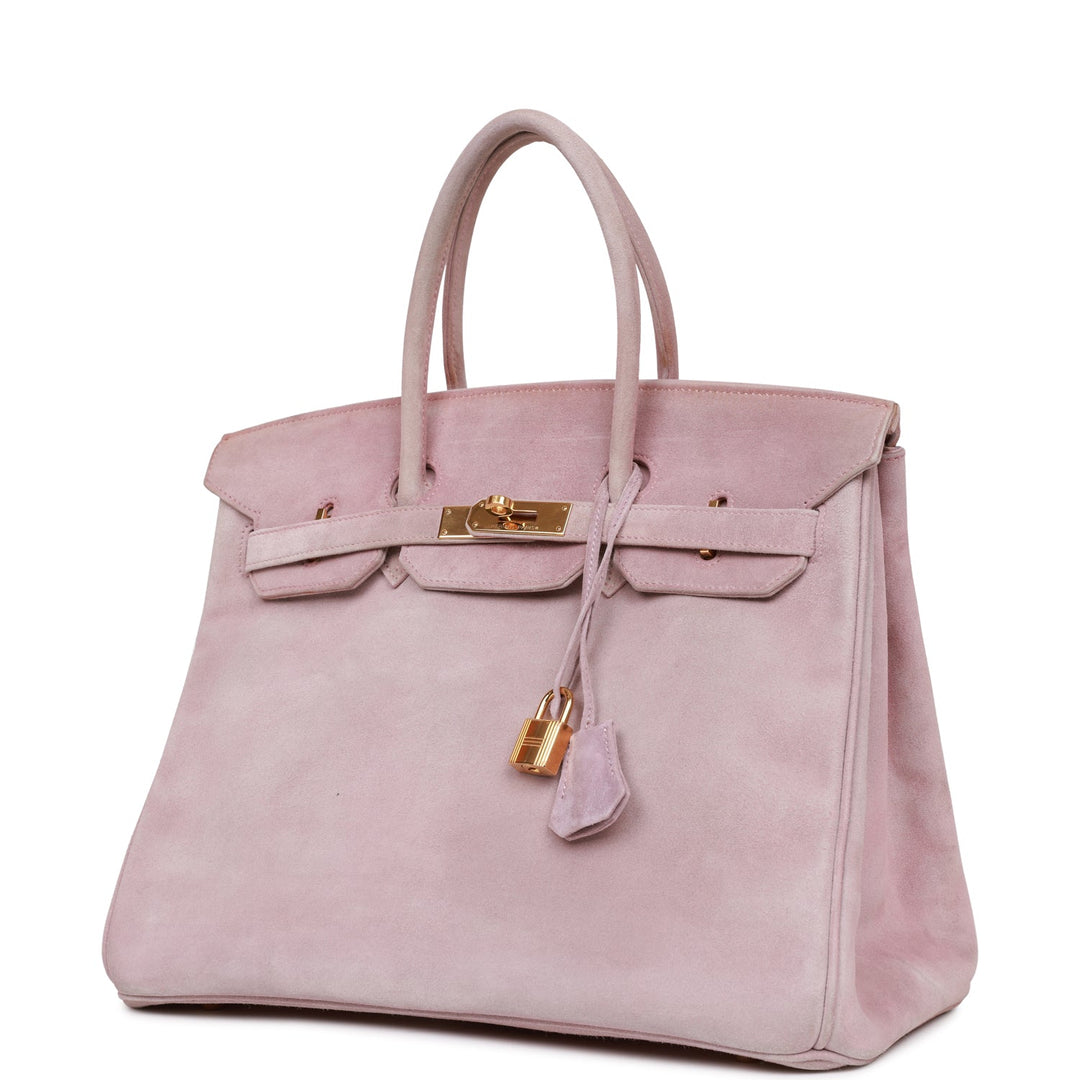 Vintage Top quality Hermes Birkin 35 Lilac Doblis Gold Hardware