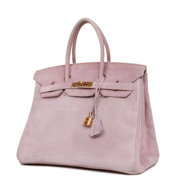 Vintage Top quality Hermes Birkin 35 Lilac Doblis Gold Hardware
