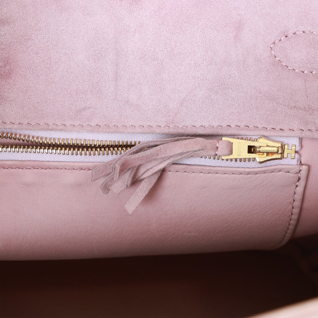 Vintage Top quality Hermes Birkin 35 Lilac Doblis Gold Hardware
