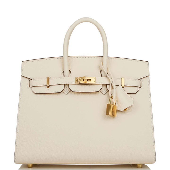 Top quality Hermes Birkin Sellier 25 Nata Epsom Gold Hardware