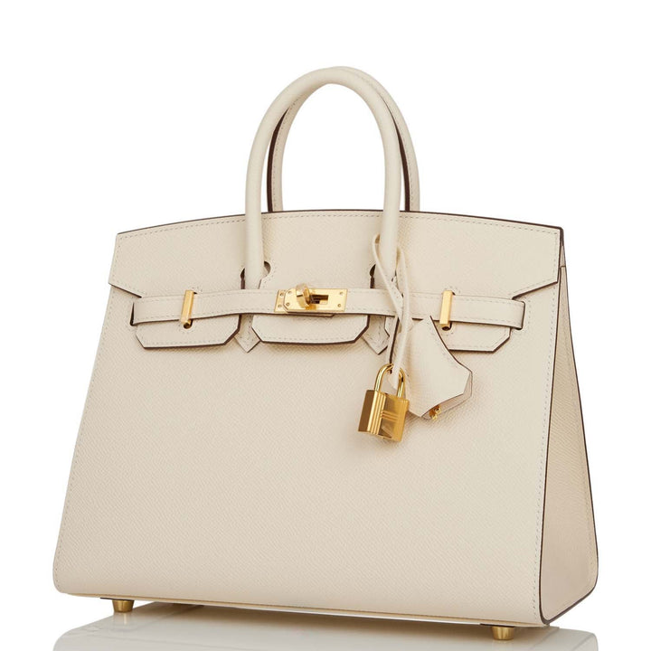 Top quality Hermes Birkin Sellier 25 Nata Epsom Gold Hardware