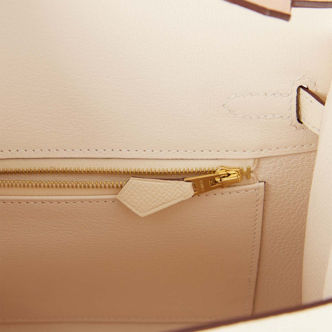 Top quality Hermes Birkin Sellier 25 Nata Epsom Gold Hardware
