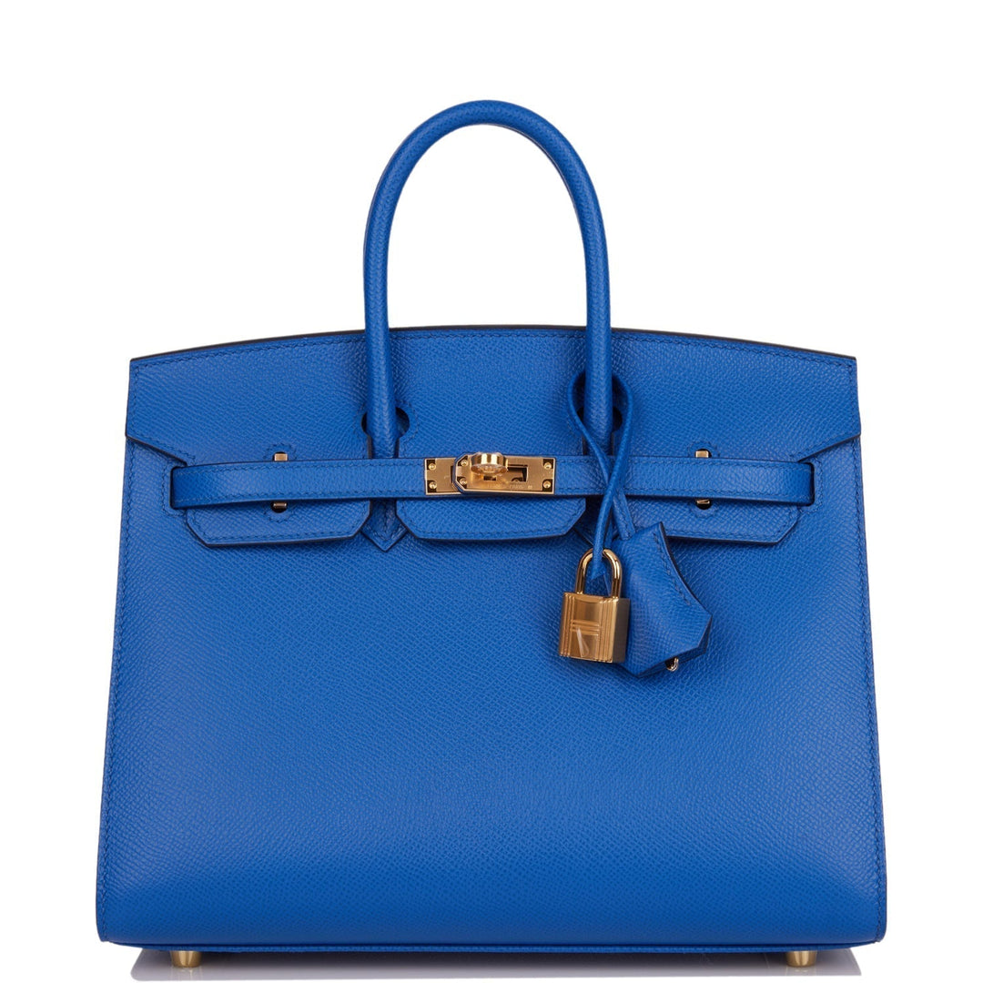 Hermes Birkin 25 Sellier Bleu France Epsom Gold Hardware