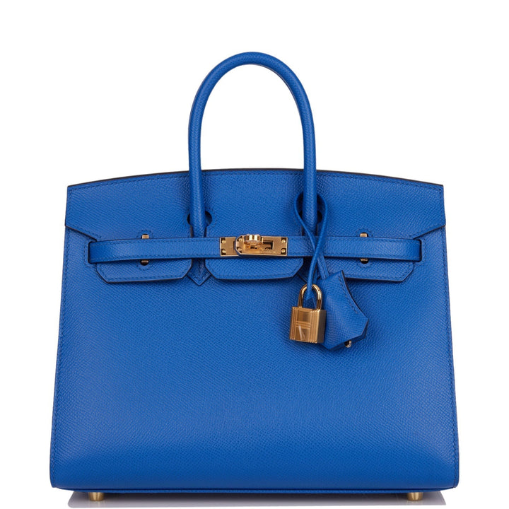 Hermes Birkin 25 Sellier Bleu France Epsom Gold Hardware