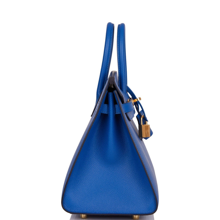 Hermes Birkin 25 Sellier Bleu France Epsom Gold Hardware