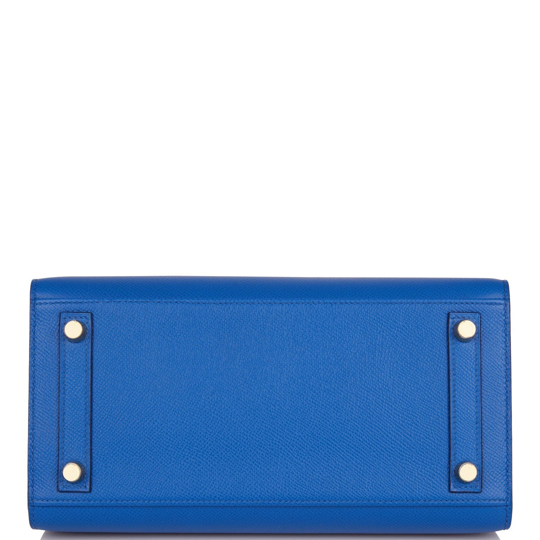 Hermes Birkin 25 Sellier Bleu France Epsom Gold Hardware
