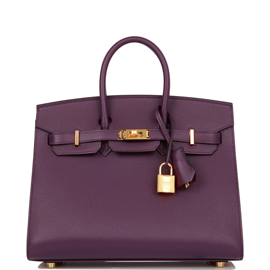 Hermes Birkin 25 Sellier Cassis Veau Madame Gold Hardware