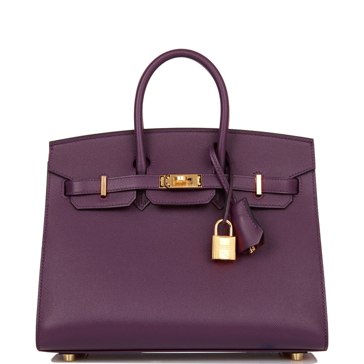 Hermes Birkin 25 Sellier Cassis Veau Madame Gold Hardware