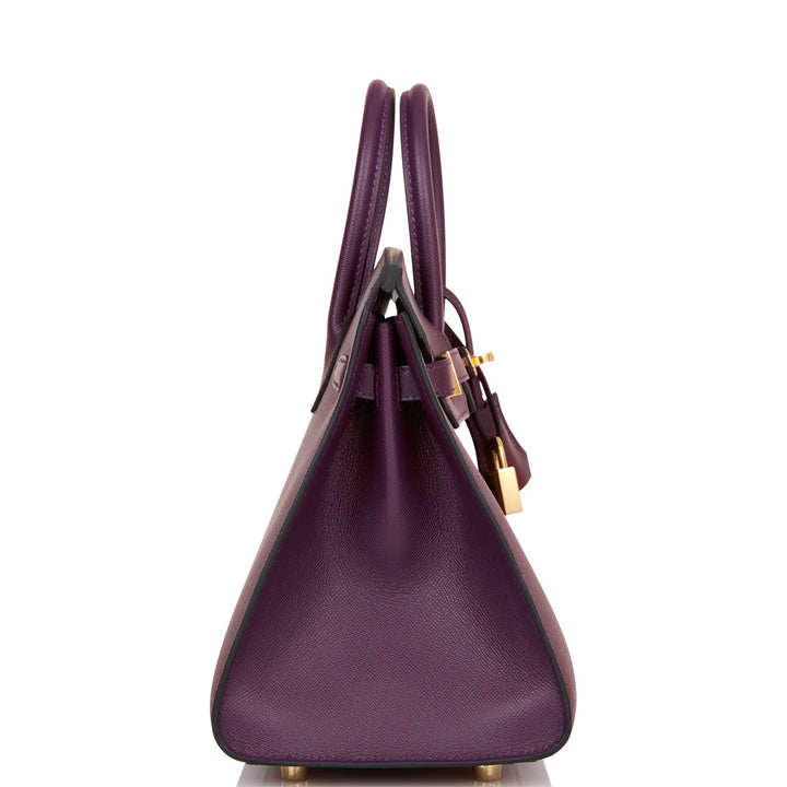 Hermes Birkin 25 Sellier Cassis Veau Madame Gold Hardware