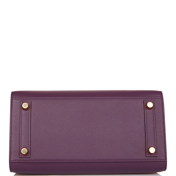 Hermes Birkin 25 Sellier Cassis Veau Madame Gold Hardware