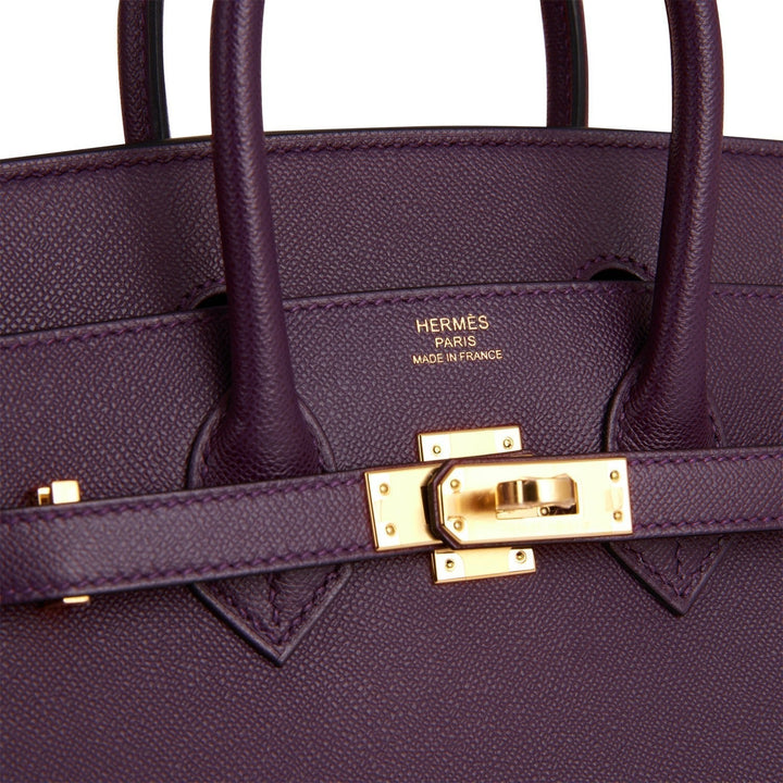 Hermes Birkin 25 Sellier Cassis Veau Madame Gold Hardware