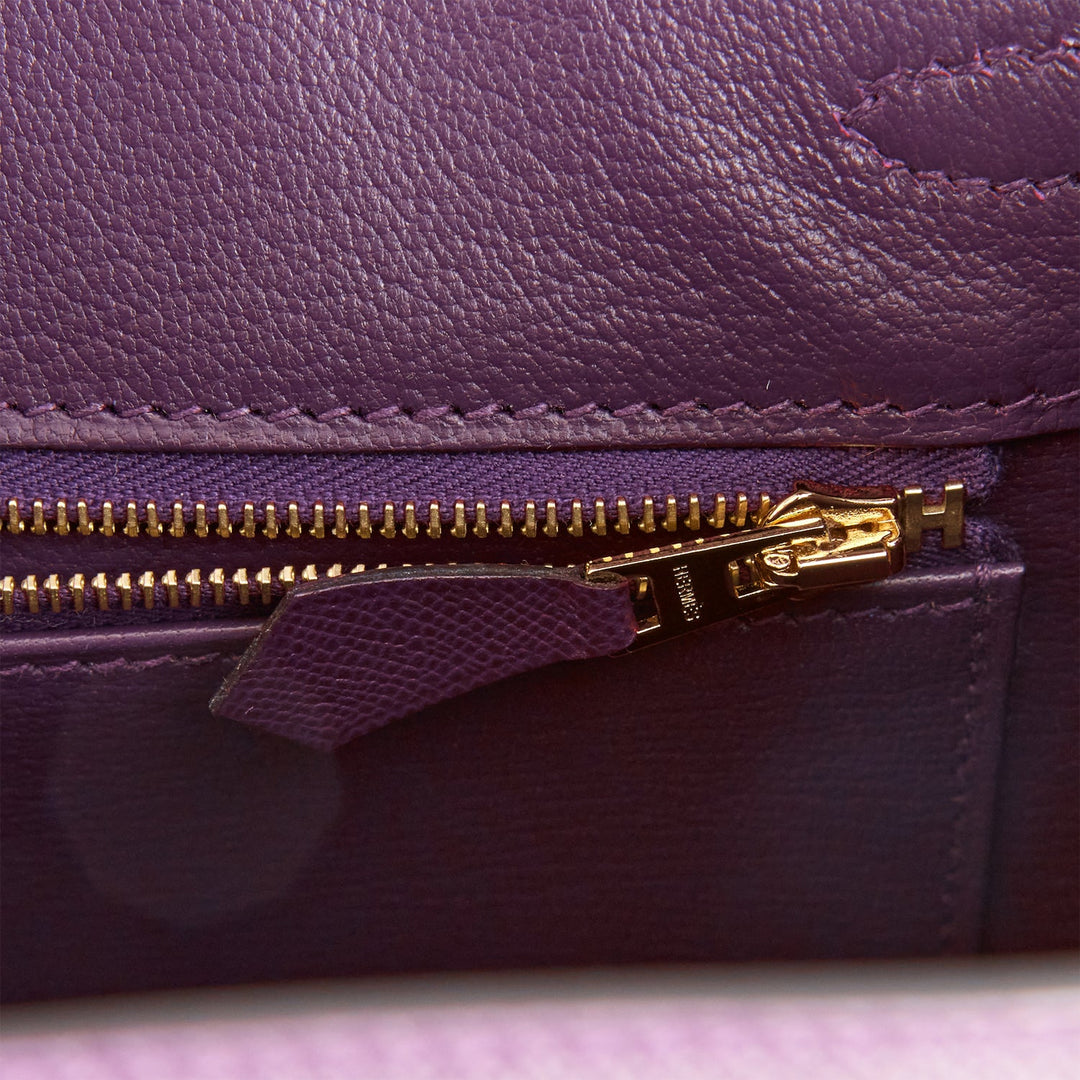 Hermes Birkin 25 Sellier Cassis Veau Madame Gold Hardware