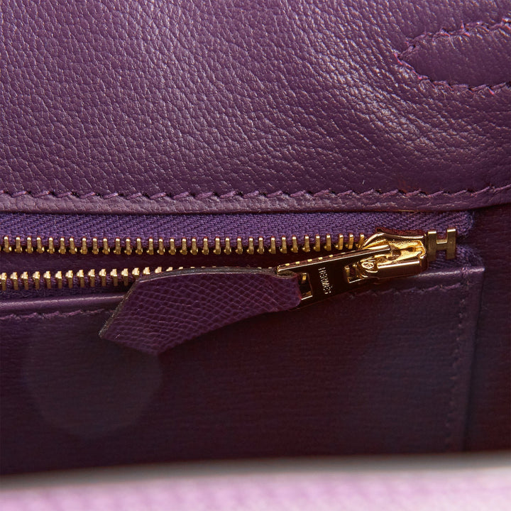Hermes Birkin 25 Sellier Cassis Veau Madame Gold Hardware