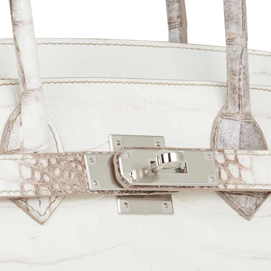 Hermes Birkin 30 Himalaya Niloticus Crocodile Palladium Hardware