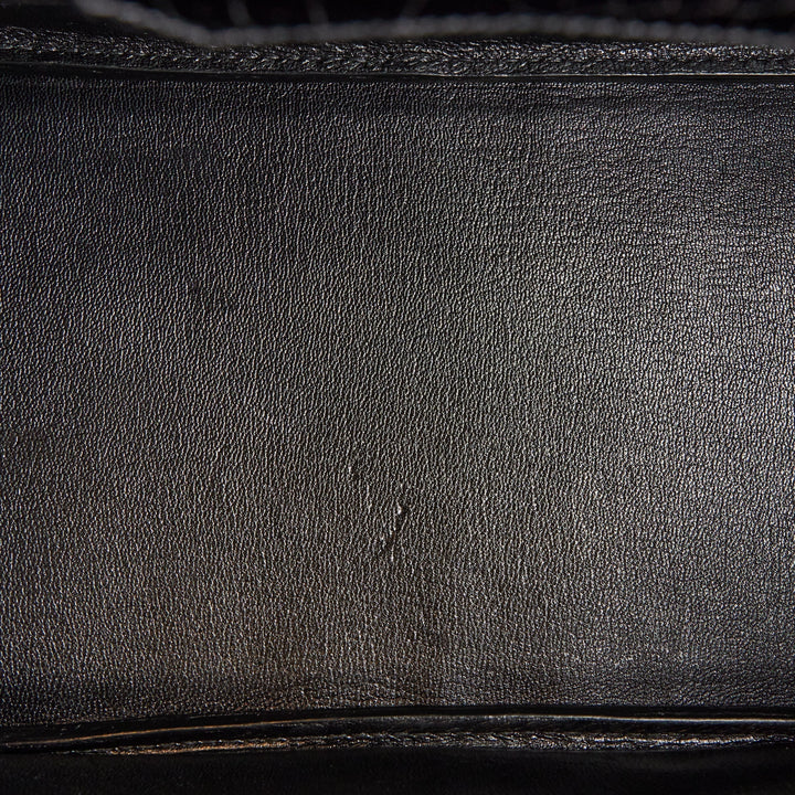 Hermes Birkin 35 Black Shiny Porosus Crocodile Palladium Hardware
