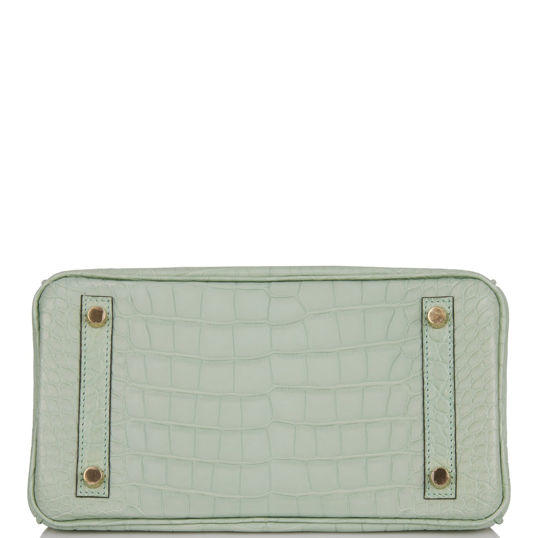 Hermes Birkin 25 Vert D'Eau Matte Alligator Gold Hardware